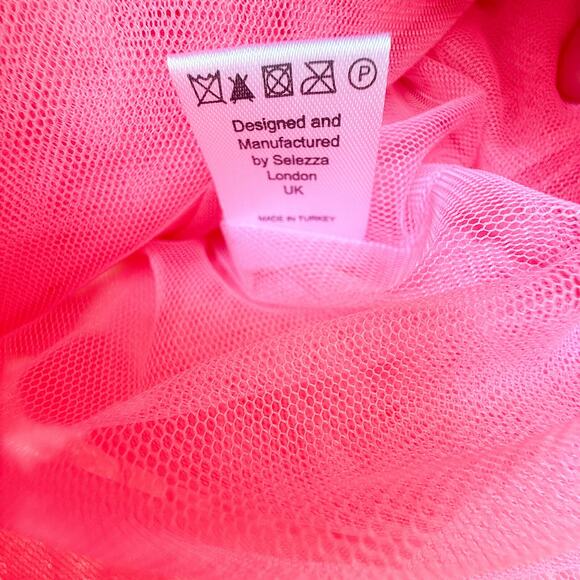 Selezza London Tulle Mini Dress Pink Blossom Dress XS Statement Party Designer - Picture 7 of 9